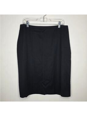 Brooks Brothers 346 black wool fully lined pencil skirt - 12 - career siren